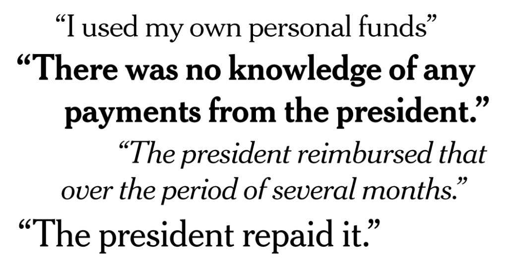From Cohen to Trump to Giuliani: Conflicting Statements About a Payment to a Porn Star