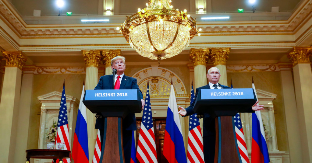 Trump, at Putin’s Side, Questions U.S. Intelligence on 2016 Election