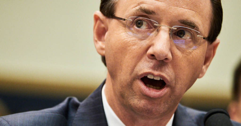 Rosenstein Suggested He Secretly Record Trump and Discussed 25th Amendment