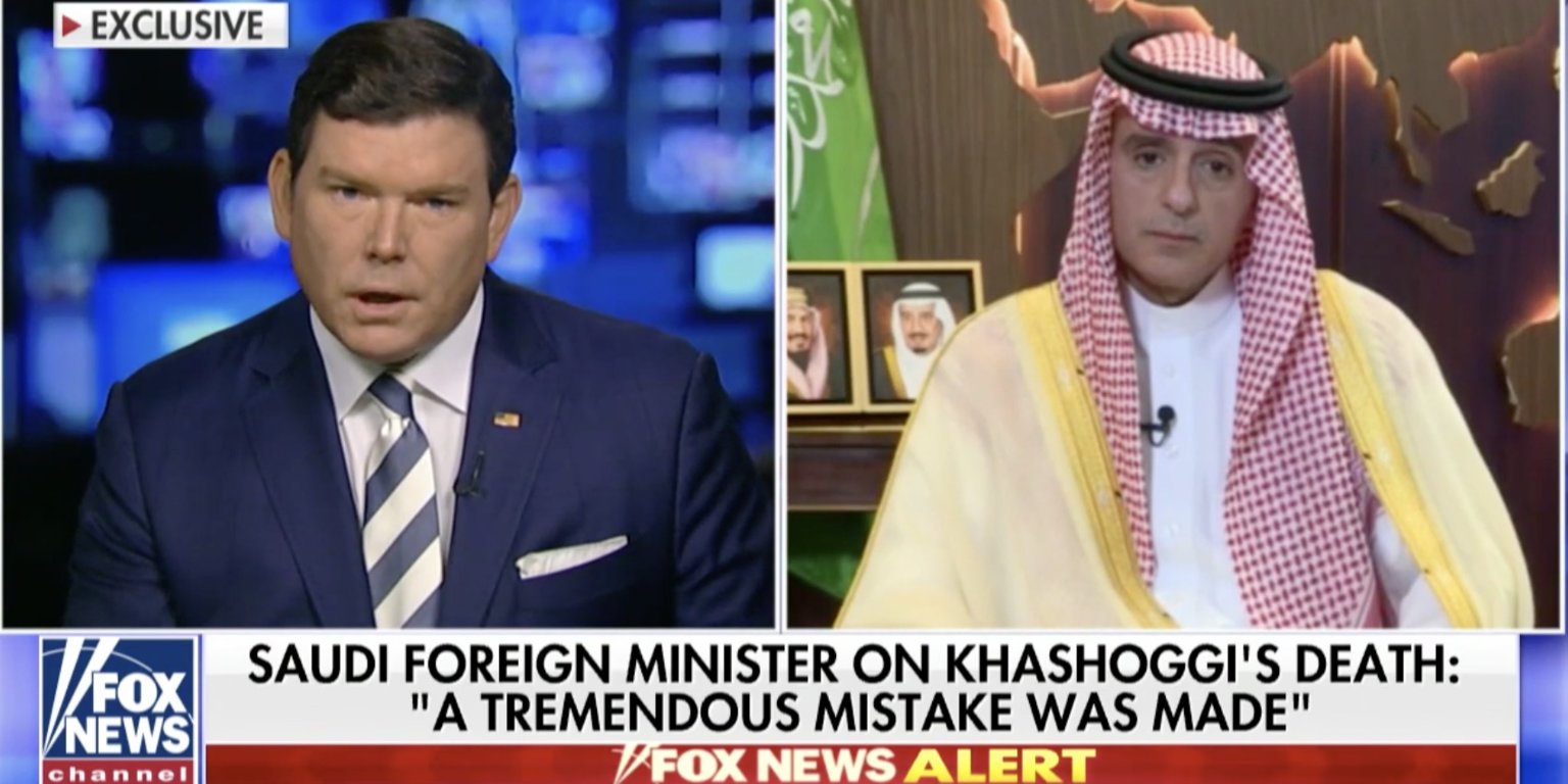 Saudi foreign minister denies the crown prince had anything to do with Khashoggi’s death as Trump says ‘there’s been lies’ in Saudi Arabia’s explanations
