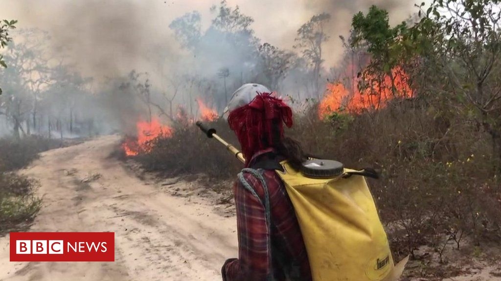 Volunteer firefighters battle to save the Amazon