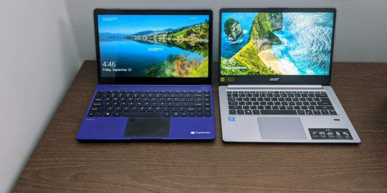 Battle of the $350 laptops: Acer Swift 1 vs. Gateway Ryzen 3 3200U