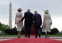 President Trump gives first lady Melania a playful tap on the tush during meeting with King Charles and Queen Camilla president-trump-gives-first-lady-melania-a-playful-tap-on-the-tush-during-meeting-with-king-charles-and-queen-camilla